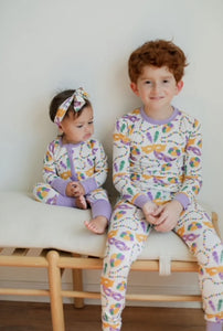 Mardi Gras 2 Piece Bamboo Pajamas Set