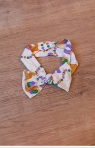 Mardi Gras Bamboo Bow Headband