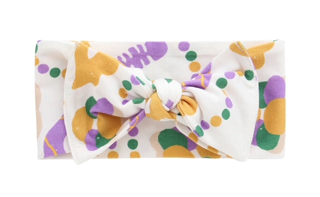 Mardi Gras Bamboo Bow Headband