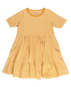 Honey Stripe Ruffle Dress