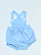 Load image into Gallery viewer, Baby Blue Knit Sunsuit
