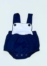 Load image into Gallery viewer, Navy/White Knit Sunsuit
