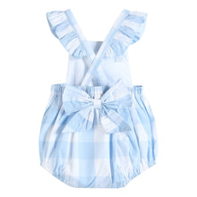 Load image into Gallery viewer, Blue Gingham Ruffle Romper
