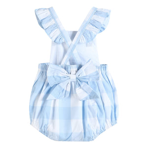 Blue Gingham Ruffle Romper