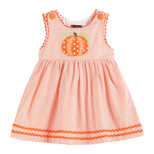 Load image into Gallery viewer, Orange Pinstripe Pumpkin A-Line Dress
