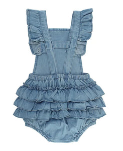 Denim Flutter Romper