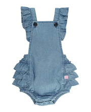 Load image into Gallery viewer, Denim Flutter Romper
