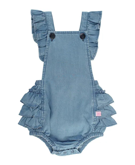 Denim Flutter Romper