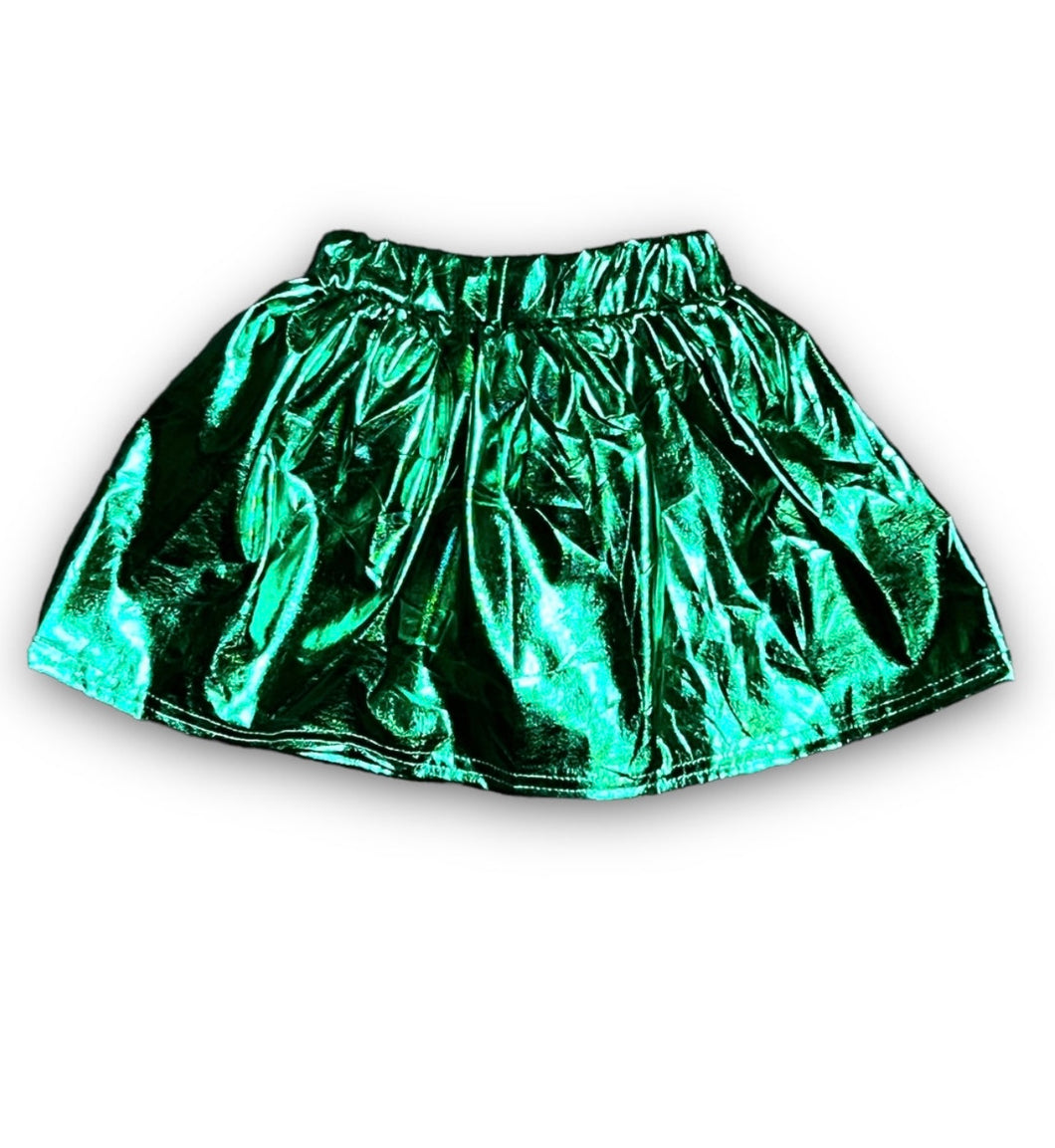 Green Metallic Skort