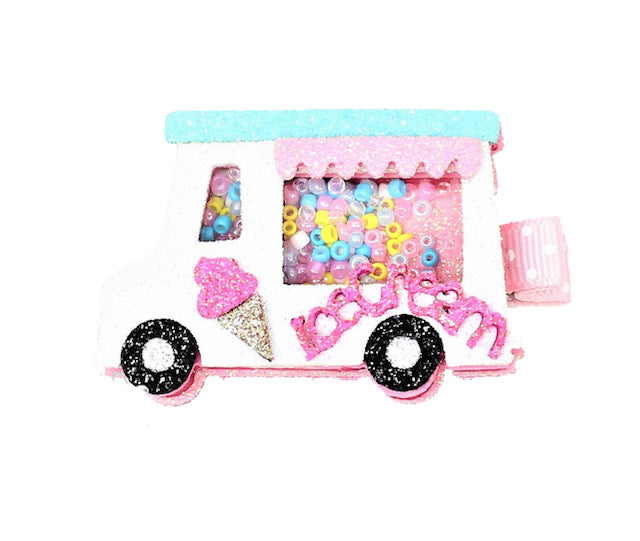 Ice Cream Truck Glitter Shaker Clip