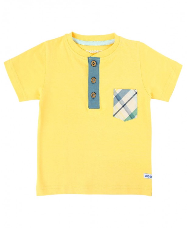 Yellow Pocket Henley Tee