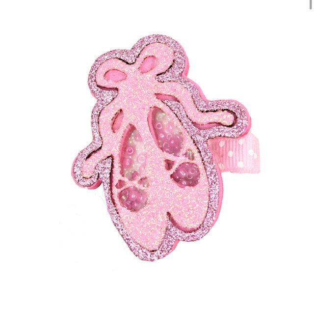 Ballet Shoes Glitter Shaker Clip